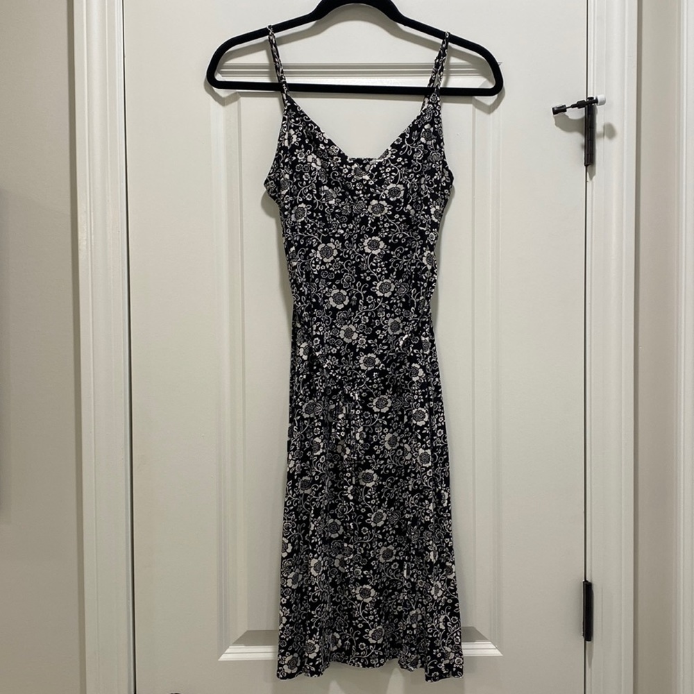 LOFT black & white floral dress